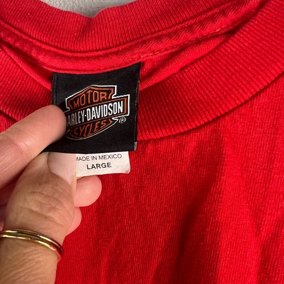 Harley-Davidson Red Pocket Tee Cancun, Large - Picture 3 of 4